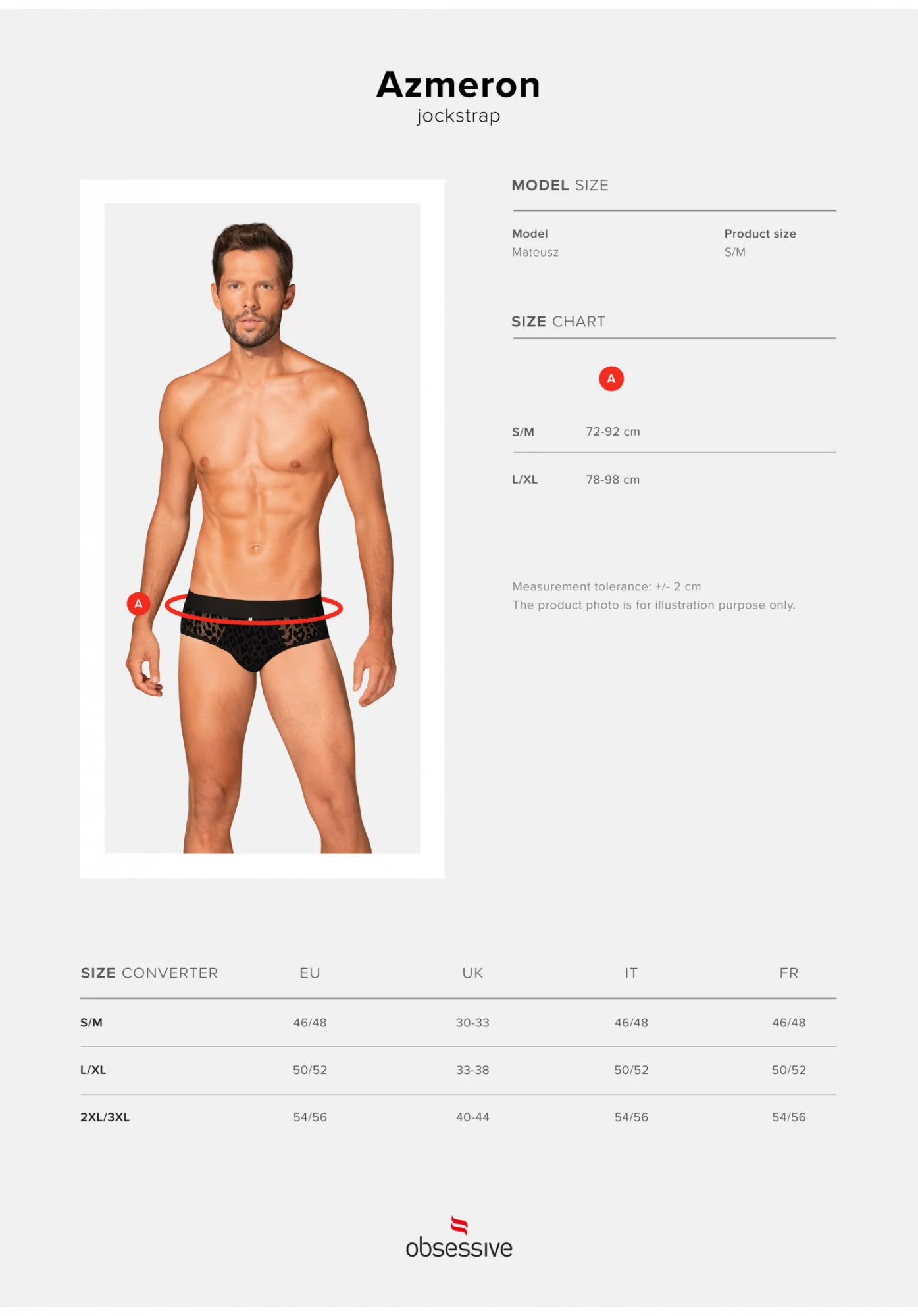 Pánské slipy otevřené Azmeron jockstrap - Obsessive