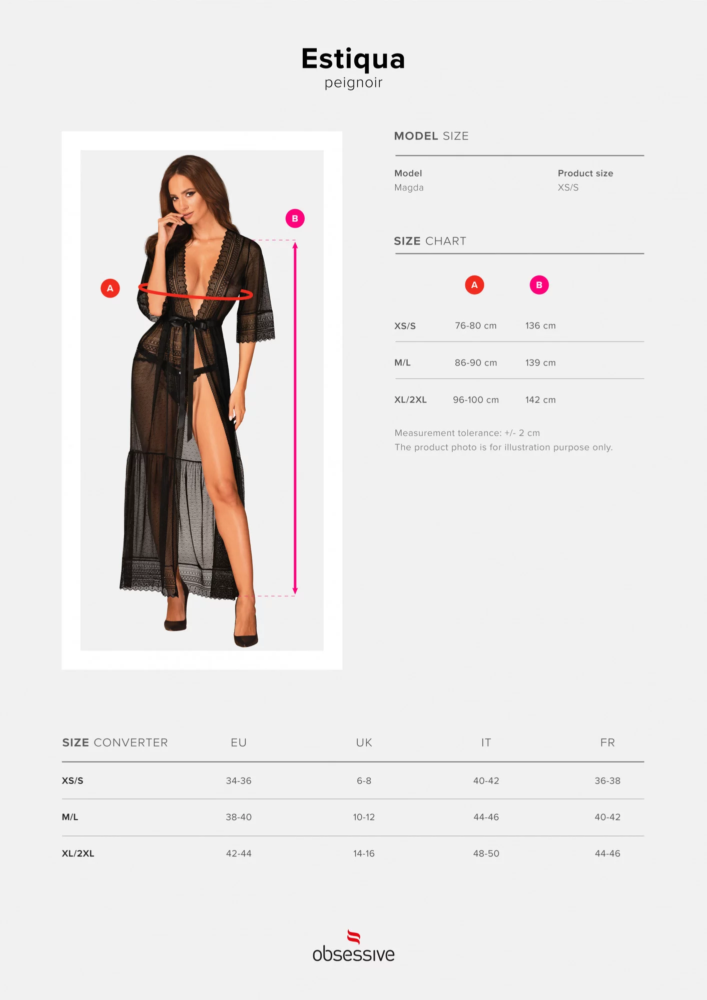 Svůdný župan Estiqua peignoir - Obsessive