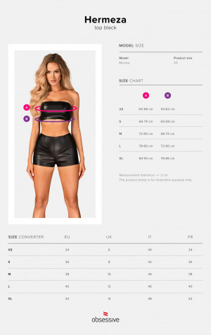 Jedinečný top Hermeza top black - Obsessive