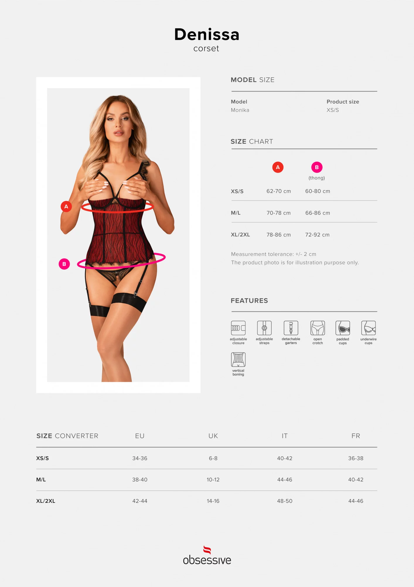 Pikantní korzet Denissa corset - Obsessive