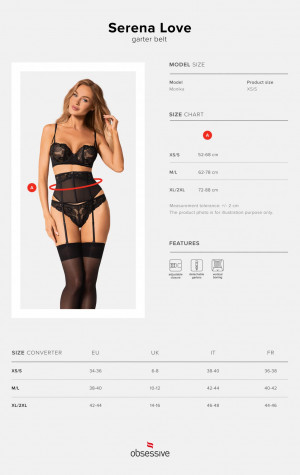 Kouzelný podvazkový pás Serena Love garter belt - Obsessive