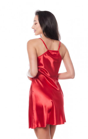 Saténová košilka Edith chemise red 3 - Anais