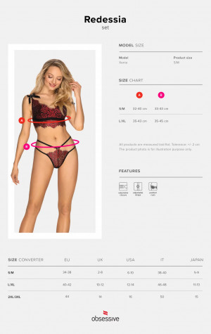 Romantický set Redessia top & thong - Obsessive