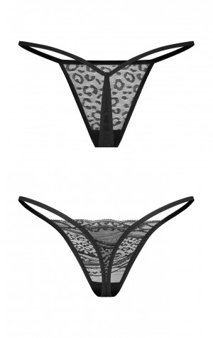Dámská sexy tanga Clara 2-Pack černé - Obsessive