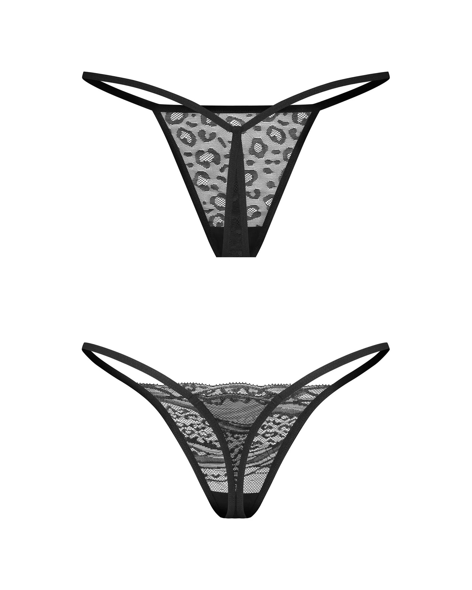Dámská sexy tanga Clara 2-Pack černé - Obsessive