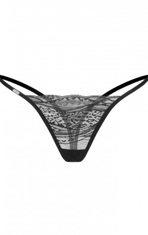 Dámská sexy tanga Clara 2-Pack černé - Obsessive