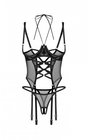 Dámský sexy korzet Dominna černý - Obsessive