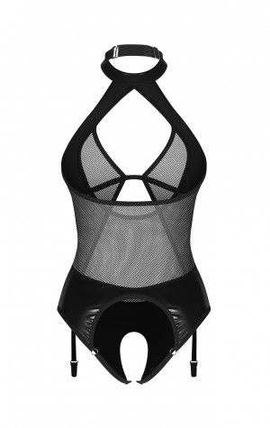 Dámské svůdné body Dominna teddy černé - Obsessive