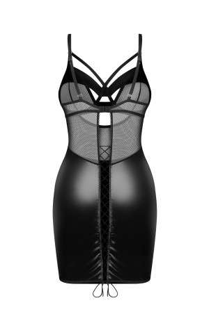 Dámská svůdná košilka Dominna chemise černá - Obsessive