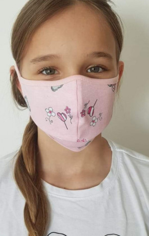 Bavlněná antibakteriální dívčí rouška