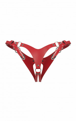 D&aacute;msk&aacute; erotick&aacute; otevřen&aacute; tanga Inferro crotchless červen&eacute; - Obsessive