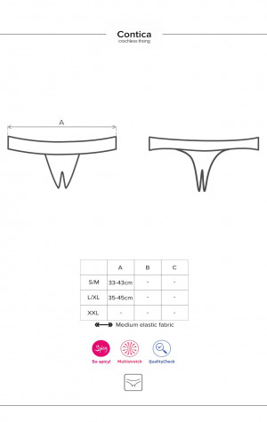 Pikantn&iacute; tanga otevřen&aacute; Contica crotchless thong - Obsessive