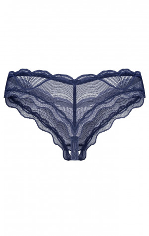 D&aacute;msk&aacute; tanga Nightly Blue Crotchless Thong tm. modr&eacute; - Obsessive