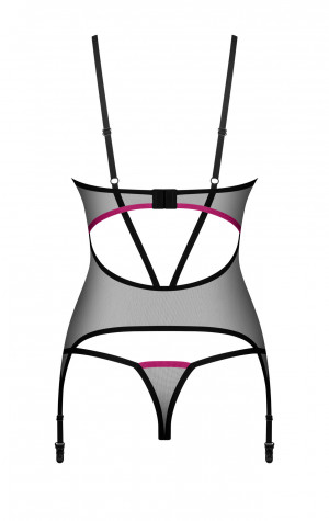 D&aacute;msk&yacute; svůdn&yacute; korzet Novenes Corset čern&yacute; - Obsessive