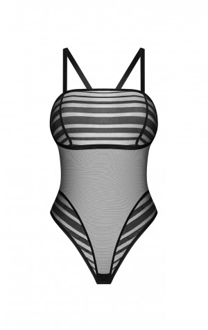 D&aacute;msk&eacute; svůdn&eacute; body Lune Bellis Teddy čern&eacute; - Obsessive