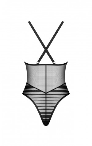 D&aacute;msk&eacute; svůdn&eacute; body Lune Bellis Teddy čern&eacute; - Obsessive