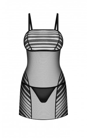 D&aacute;msk&aacute; sexy ko&scaron;ilka Lune Bellis Chemise čern&aacute; - Obsessive