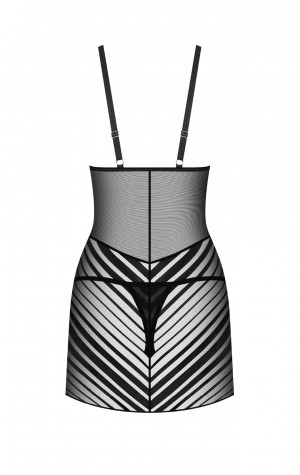 D&aacute;msk&aacute; sexy ko&scaron;ilka Lune Bellis Chemise čern&aacute; - Obsessive