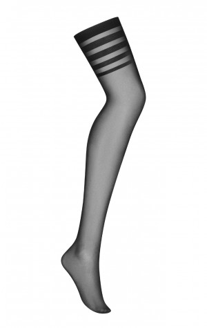 D&aacute;msk&eacute; punčochy Lune Bellis čern&eacute; - Obsessive