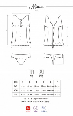 Svůdný korzet Miamor corset tyrkys - Obsessive