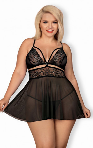 Nádherná košilka 838 - BAB black XXL - Obsessive