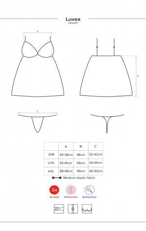 Dámská košilka Obsessive Luvae babydoll