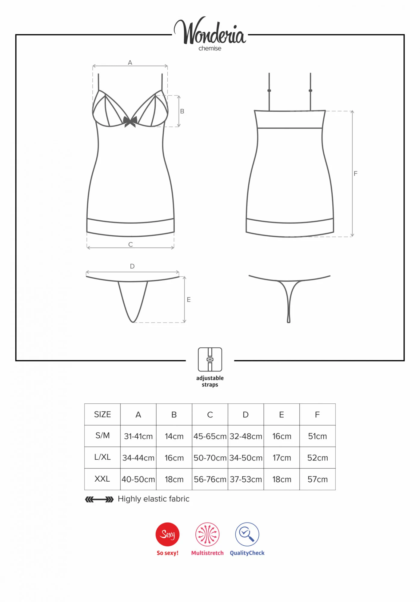 Košilka Wonderia chemise - Obsessive