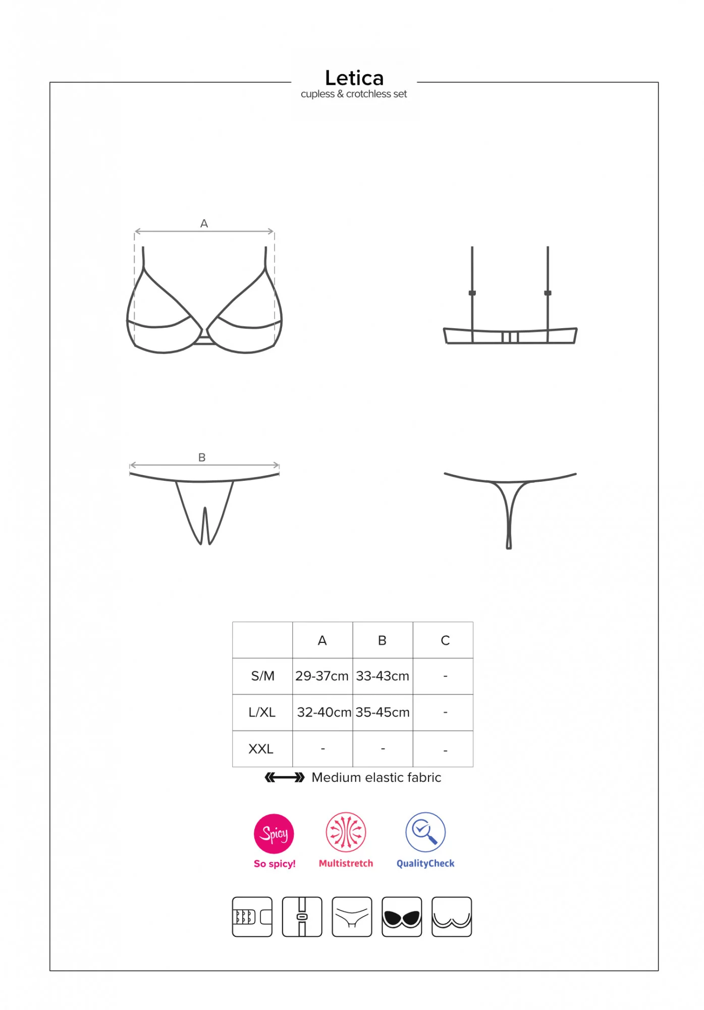 Žhavý set Letica cupless set - Obsessive