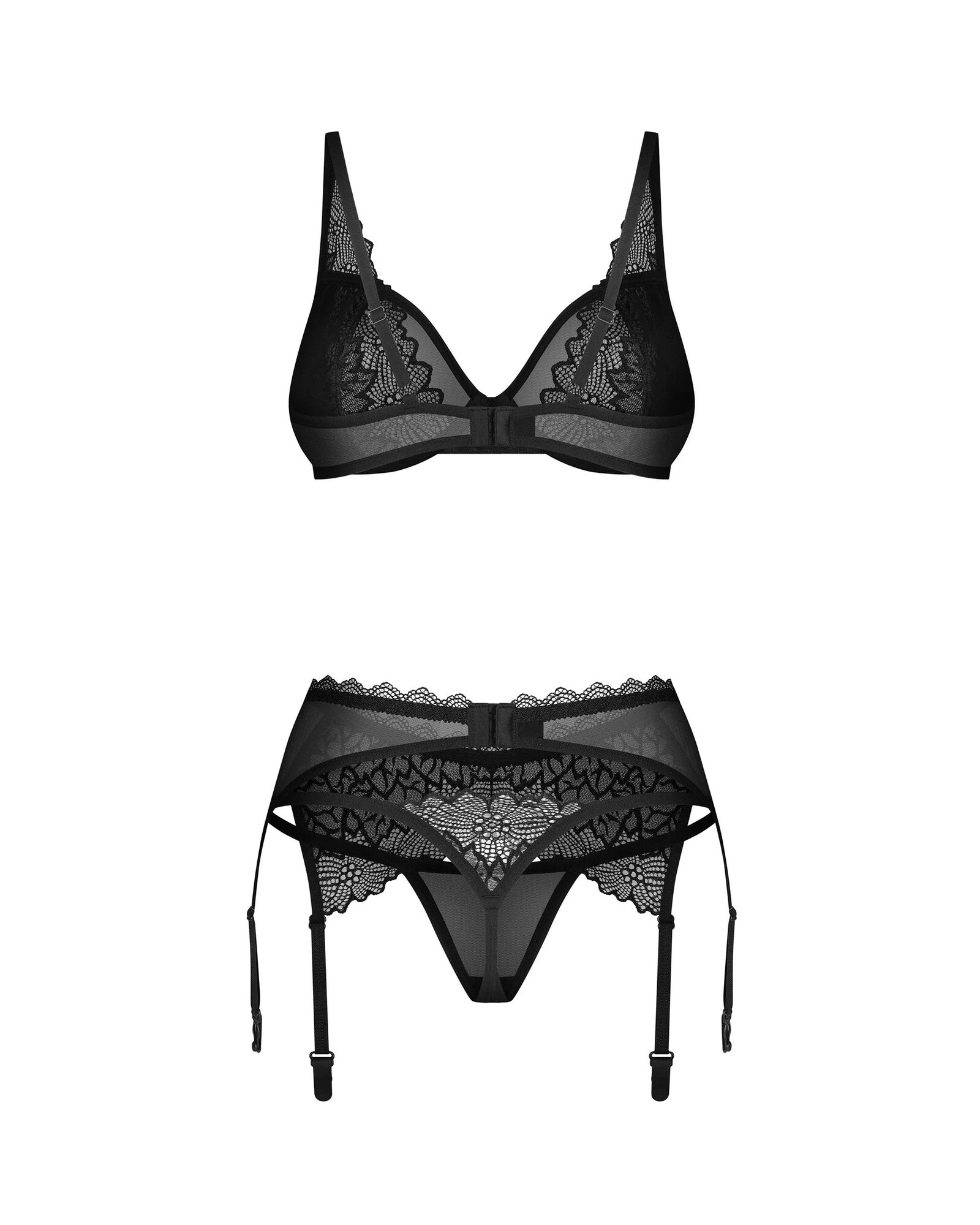 Dámský svůdný komplet Deina More 3-PCS Set černý - Obsessive