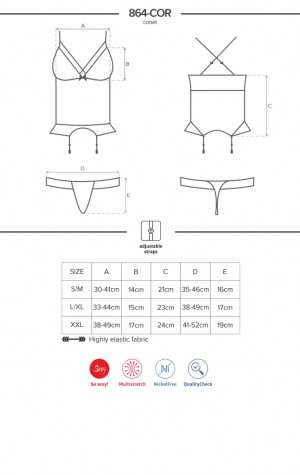 Dámsky korzet Obsessive 864-COR1