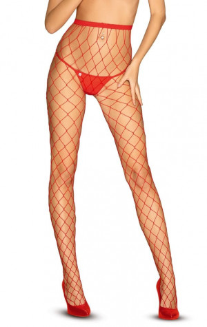 Žhavé punčochy S812 Tights red - Obsessive