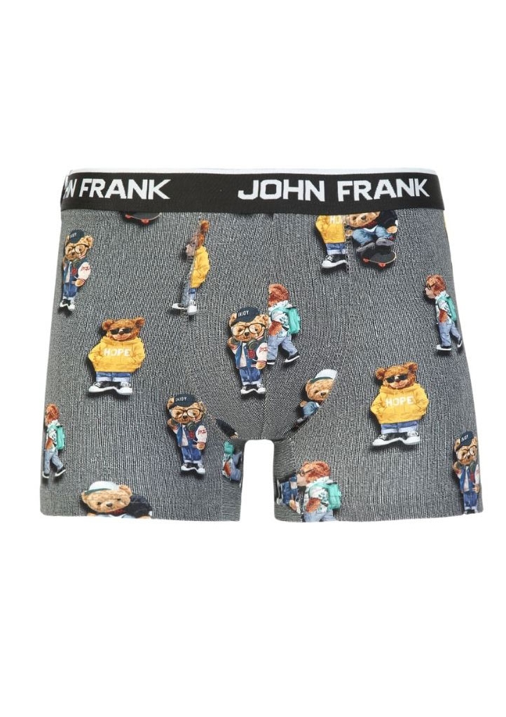 Pánské boxerky John Frank JFBD325-COOL TEDDY L Sv. šedá