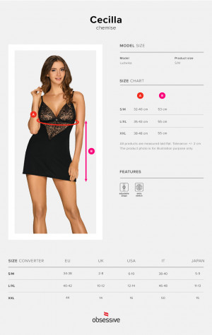 Smyslná košilka Cecilla chemise - Obsessive