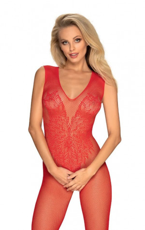 Žhavé body N112 bodystocking red - Obsessive