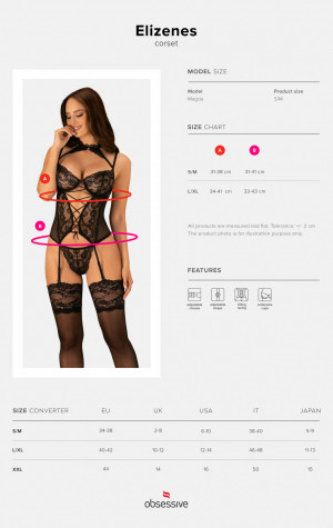 Vášnivý korzet Elizenes corset -  Obsessive