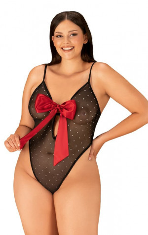 Elegantní body Tienesy teddy 2XL/3XL - Obsessive