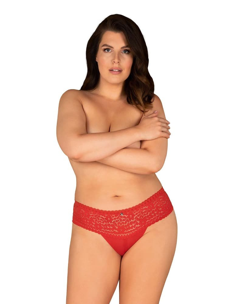 Sexy kalhotky Blossmina panties - Obsessive 4XL/5XL Červená