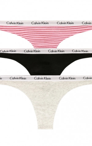 Dámská tanga Calvin Klein QD3587 3PACK JMR