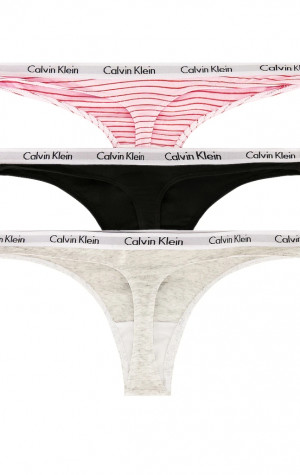 Dámská tanga Calvin Klein QD3587 3PACK JMR