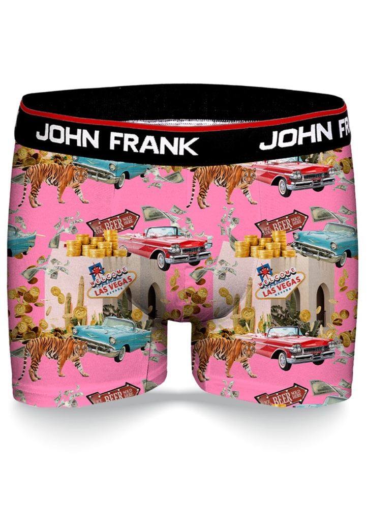 Pánské boxerky John Frank JFBD333 L Růžová