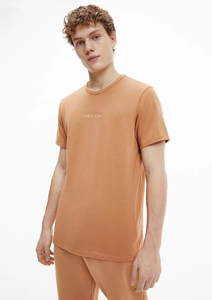 Levně Pánské tričko Calvin Klein NM2261 XL Sv. hnědá