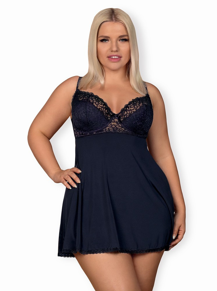 Jemná košilka Drimera babydoll XXL - Obsessive XXL Modrá