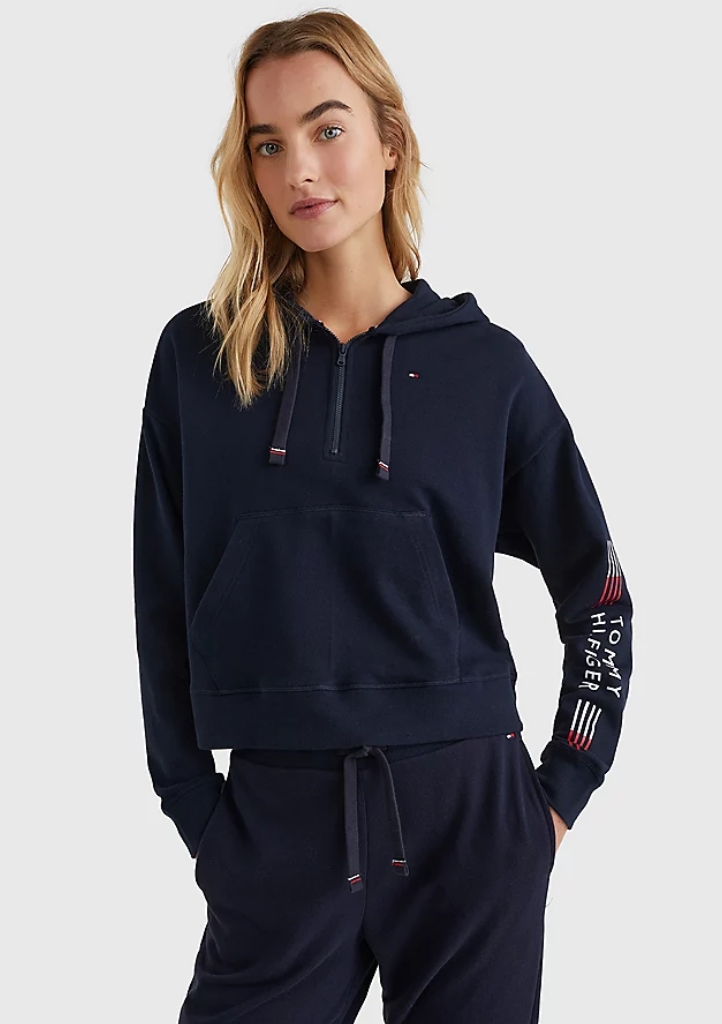 Levně Dámská mikina Tommy Hilfiger UW0UW03587 S Tm. modrá