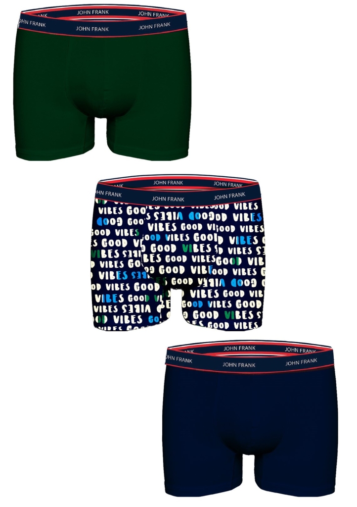 Pánské boxerky John Frank JF3BFG04 3pack L Mix
