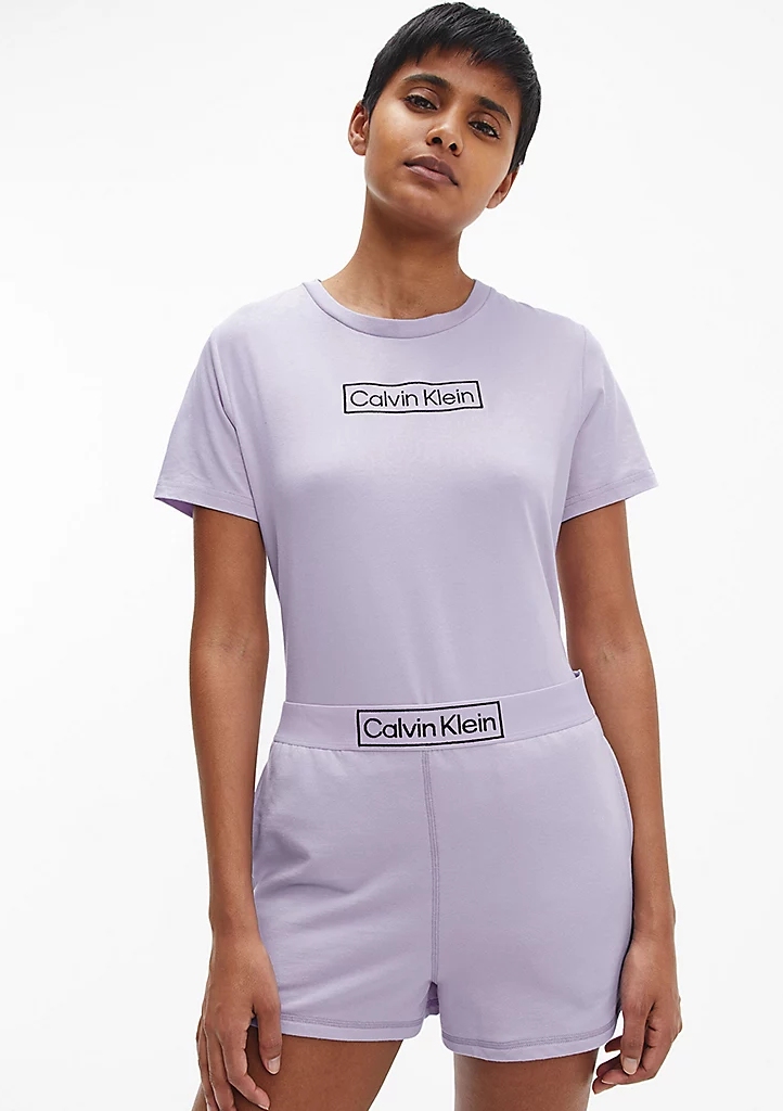 Levně Dámské pyžamo Calvin Klein QS6804 L Purple