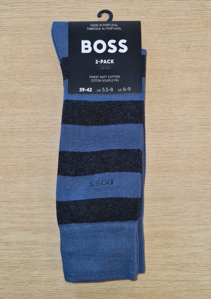 Levně PÁNSKÉ PONOŽKY BOSS 50467712 2PACK 39/42 Modrá