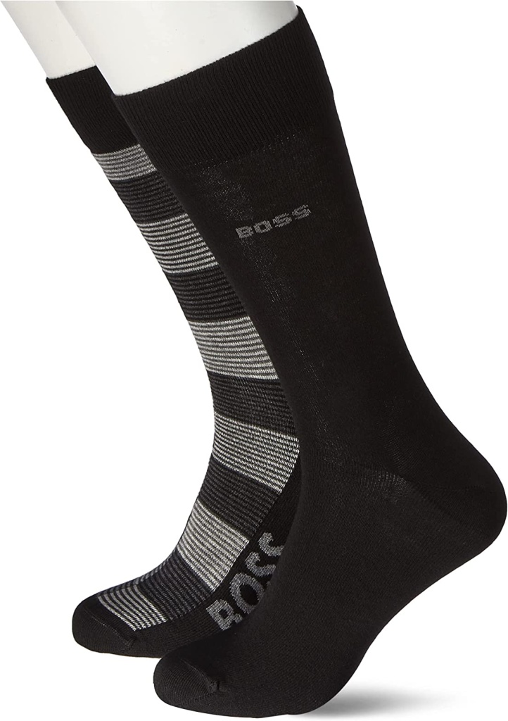 Levně PÁNSKÉ PONOŽKY BOSS 50478351 2PACK 39/42 Černá