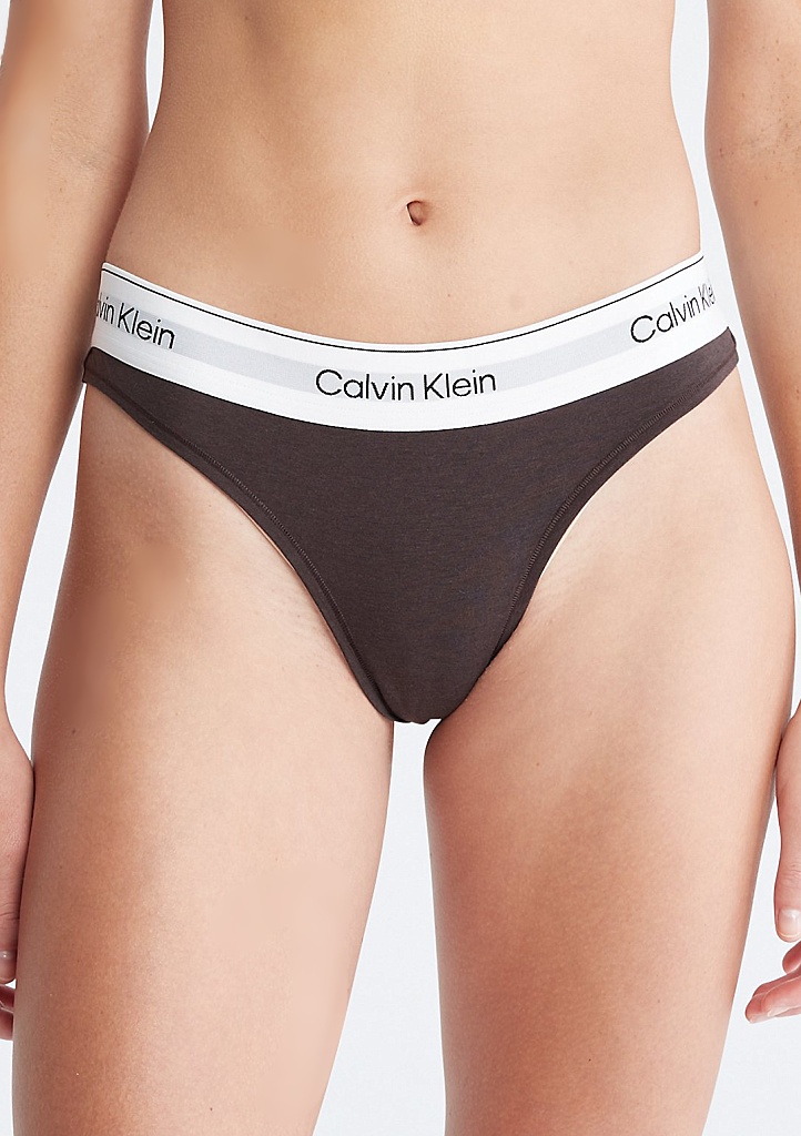 Dámská tanga Calvin Klein QF7050 L Hnědá