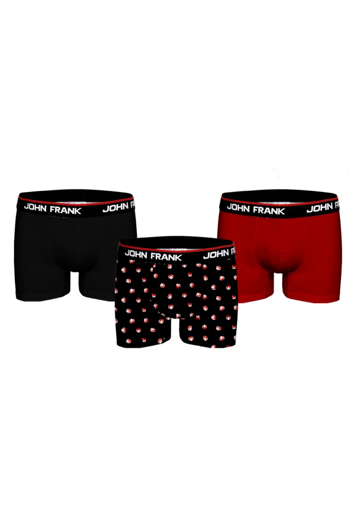 Pánské boxerky John Frank JF3B-CH-02 3PACK M Mix