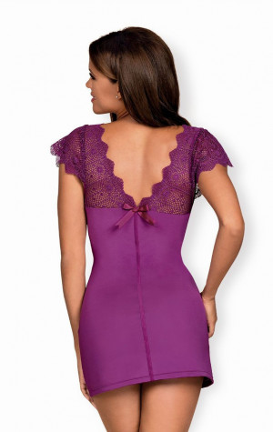 Výjimečná košilka Moketta chemise purple - Obsessive